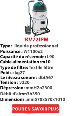Aspirateur à eau professionnel avec pompe à l'intérieur - KV72IPM