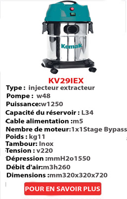 injecteur extracteur inox 34 lt