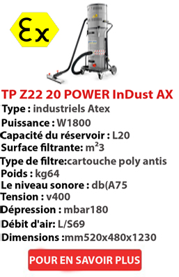 Aspirateur POWER InDust AX 20 TP Z22