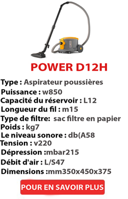 Aspirateur à poussière POWER D 12 HE